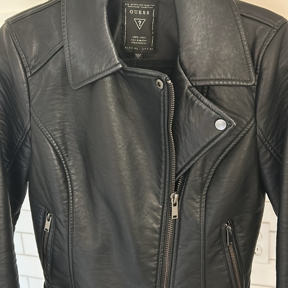 Guess Black Leather Jacket - Picture 4 of 4